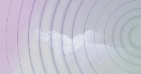 Image of circles pulsating over clouds Stock Photos