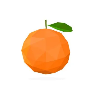 Image of citrus polygonal art. Vector illustration of an orange fruit icon Stock Illustration