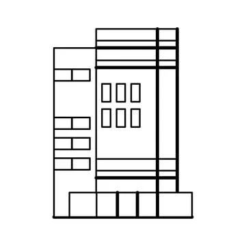 Image of city building. Emblem real estate company. Ilustración de archivo