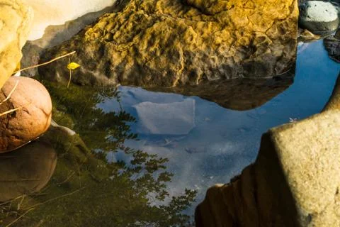 Image of clean mountain river. Stock Photos