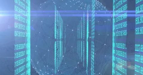 Image of clock with data processing and biometric fingerprint Stockillustratie