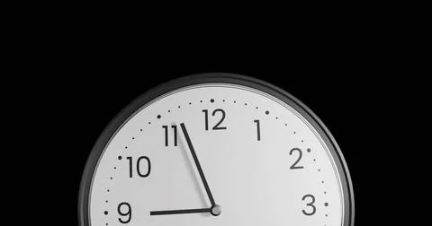 Image of clock ticking over black background Stock Illustration