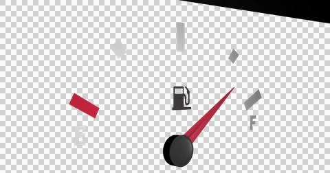 Image of close up of fuel gauge moving over transparent background Ilustração Stock