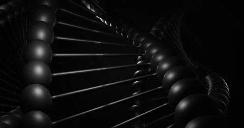 Image of close up of macro black dna strand Ilustração Stock