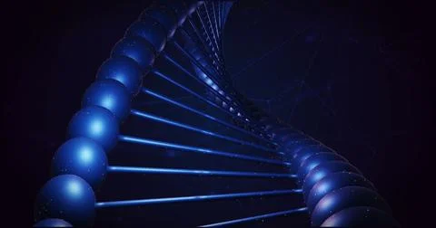 Image of close up of macro blue dna strand Ilustração Stock