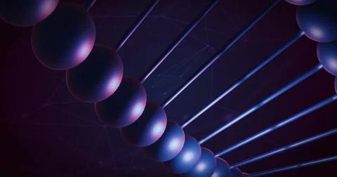 Image of close up of macro purple dna strand Ilustração Stock