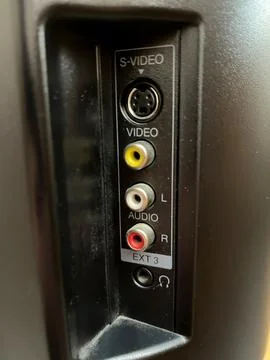 Image Close-Up of Multimedia Input Ports on Electronic Device Stock Photos