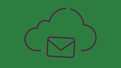 An image of a cloud with green background and black outline isolated on green Stock Footage 336954626