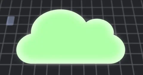Image of cloud icon and digital screens over binary coding Stock Photos