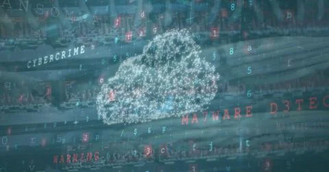 Image of cloud icon over cityscape Stockillustratie