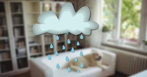 Image of cloud over empty house interior Ilustração Stock