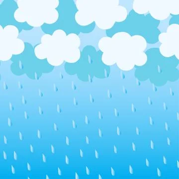 Image of cloudy sky and rain Stock Illustration