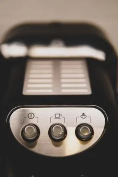 Image of a coffee machine function button for a large cup of coffee	 Stock Photos