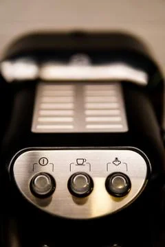 Image of a coffee machine function button for a large cup of coffee	 Foto stock