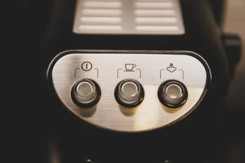 Image of a coffee machine function button for a large cup of coffee	 Foto stock