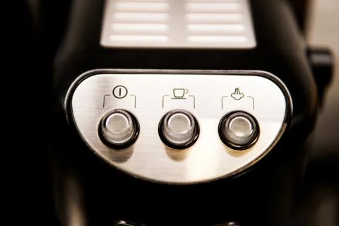 Image of a coffee machine function button for a large cup of coffee	 Stock Photos