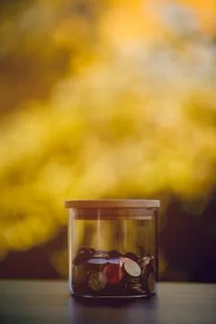 Image of coin value Concept of saving money for future friends With copy spac Stock-Fotos