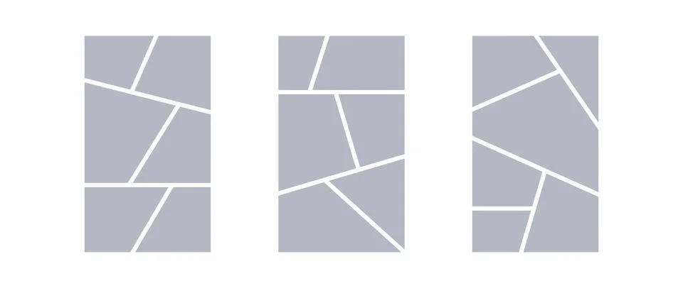 Image collage layout template. Grey mosaic mood board grid collection. Picture Stock Illustration