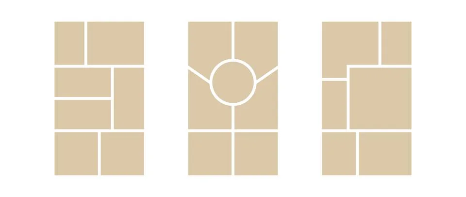 Image collage layout template. Mosaic mood board grid collection. Picture frame Stock Illustration