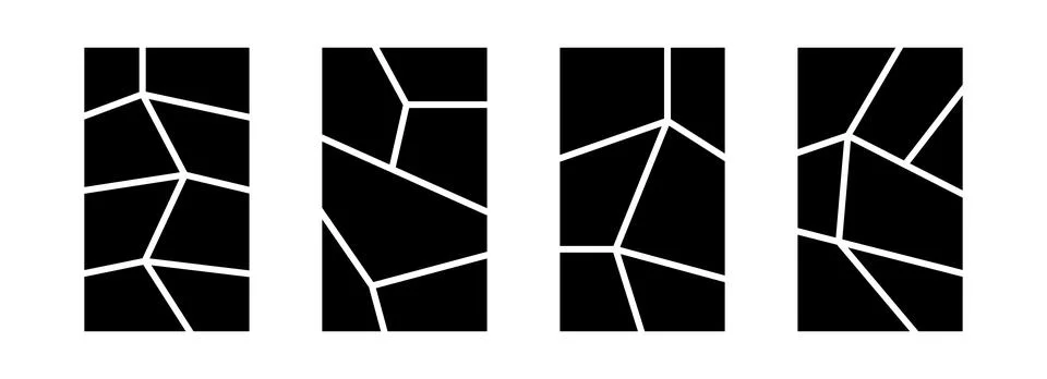 Image collage layout template set. Black mosaic mood board grid collection. 6-7 Stock Illustration