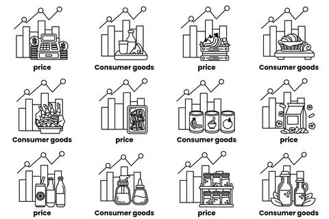 The image is a collection of different graphs Stock Illustration