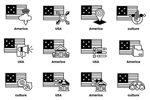 The image is a collection of flags from different countries Stock Illustration