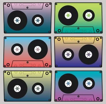 Image color cassettes Stock Illustration