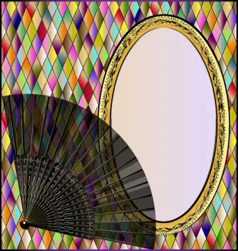 Image of colored background with fan Stock Illustration