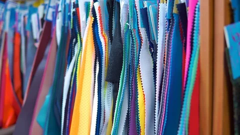 Image of Colorful Textile Background Pile of bright folded clothes Stock Footage 104376166