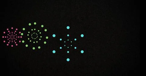 Image of colourful fireworks exploding on black background イラスト素材