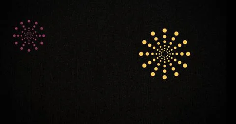 Image of colourful fireworks exploding on black background Stock Illustration