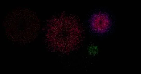 Image of colourful fireworks exploding on black background Stock Photos