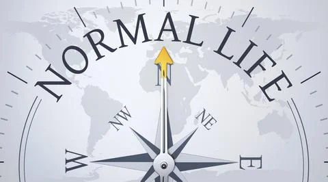 An image of a compass directing to target normal life. 3d illustration Stock Illustration