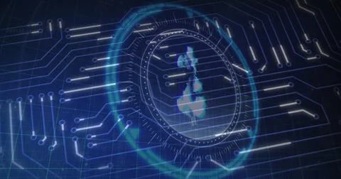 Image of computer circuit board over dollar symbol 스톡 사진