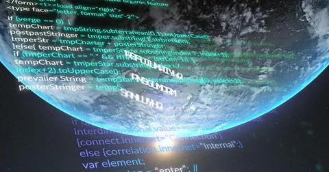 Image of computer data processing over globe Stock Photos