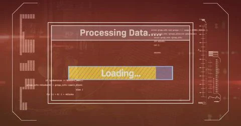 Image of computer data processing over screen Stock Photos