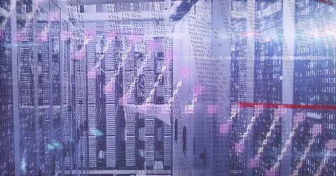 The image is computer generated, and shows various computer processes taking Foto stock