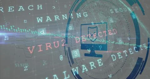 Image of computer icon over data processing on white background Stock Illustration