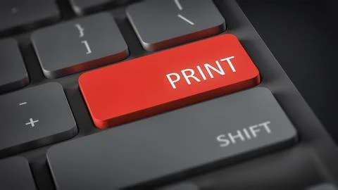 An image of a computer keyboard with text print Stock Illustration