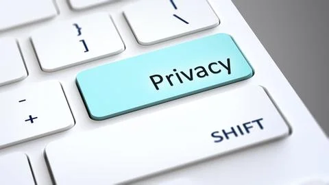 An image of a computer keyboard with text privacy Stock Illustration