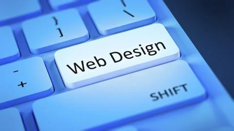 An image of a computer keyboard with text web design Stock Illustration