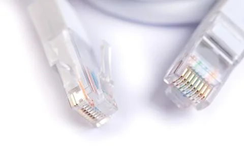 An image of computer network cable on white background 写真素材