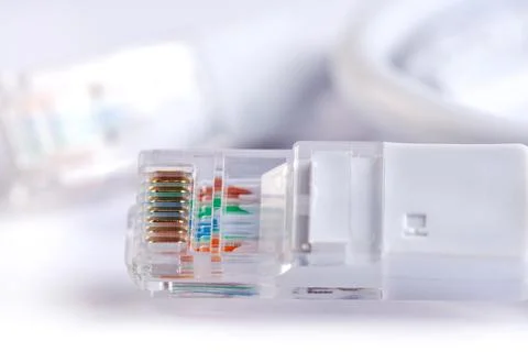 An image of computer network cable on white background 写真素材
