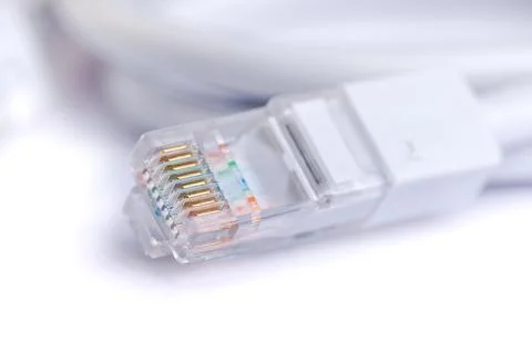 An image of computer network cable on white background Foto stock