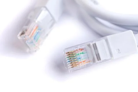 An image of computer network cable on white background 写真素材