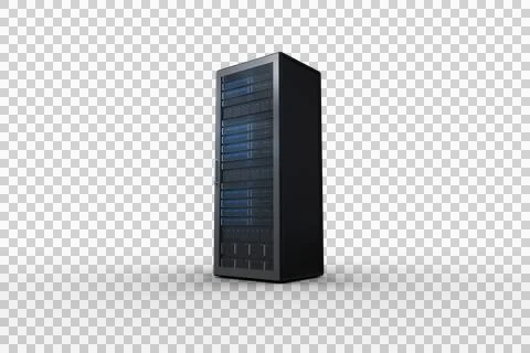 Image of computer server with blue lights Stockfoto's