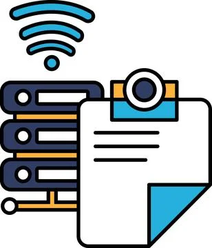 Image of a computer with a wireless connection Illustrazione stock