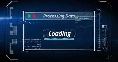 Image of computing data processing text over screen Stock Illustration