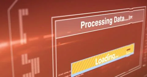 Image of computing data processing text over screen Stock Illustration