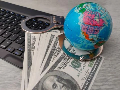 This image conceptually illustrates the theme of international cybercrime o.. Stock Photos